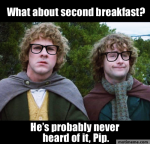 Hipster Hobbits Second Breakfast Meme